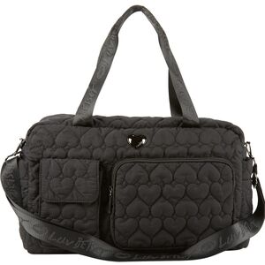 Betsey Johnson Black Heart Quilted Travel Bag